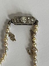 6064- Collier De Perles Akoya Fermoir Diamants Or Gris