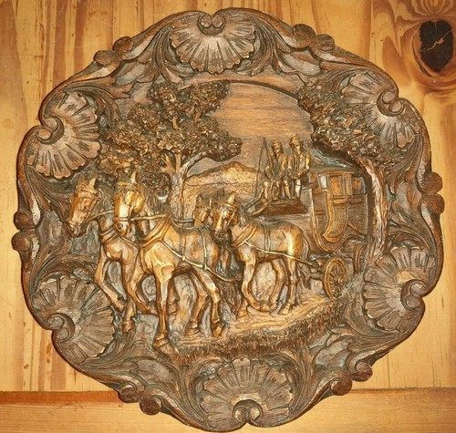 Assiette bois sculptée - assiette,
