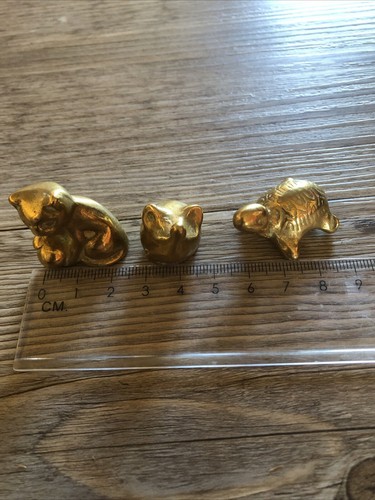 Figurines laiton chat - 3, laiton: