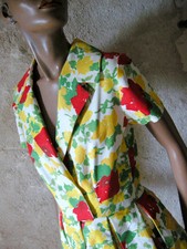 CHIC VINTAGE JOLIE ROBE ANNEES 50 DRESS VTG 50'S ROCKABILLY ZAZOU ABITO (36/38)