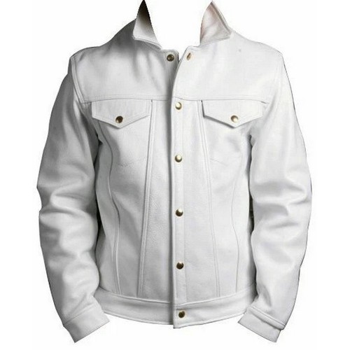 Homme cuir camionneur veste - cuir,
