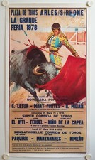 Affiche Corrida PLAZA de TOROS ARLES /S RHONE 1978 LESUR FORTES MILIAN - 53x97
