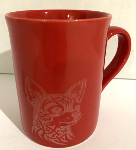 Red ceramic mug - red, threshold