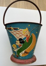 seau de plage litographié en tôle mickey disney