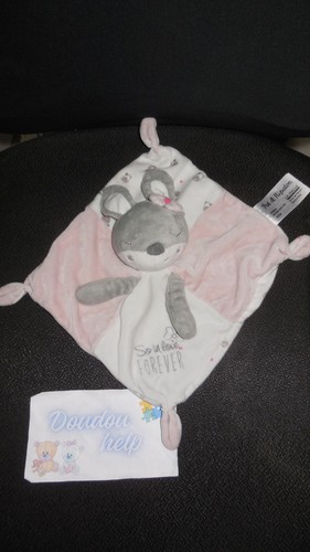 Doudou plat lapin gris - plat,