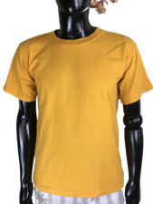 Suntan T-shirt Homme Jaune Vêtement Eté Occasion Manche Courte Col Rond Taille S