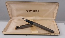 Parker 75 GT Sterling Cap & Barrel USA 14K Point Fountain Pen Vintage + Box
