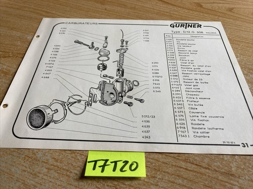 Gurtner carburateur d12g - carburateur,