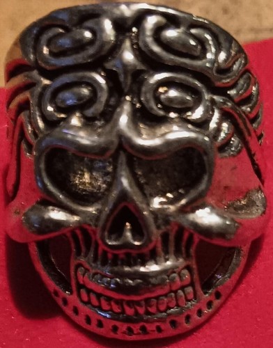 Bague tête mort argentée - tête,
