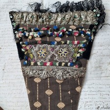 Rare Plastron Vorstecker Strasbourg XIXè Alsace Sequins Costume Alsacien Ancien