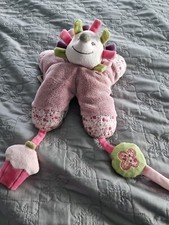 DOUDOU SEMI PLAT NATTOU HERISSON MANON ROSE VERT TTBE GRELOT EVEIL