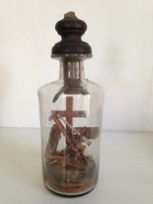 Petite Bouteille de la passion Ancienne Art Populaire Métier 