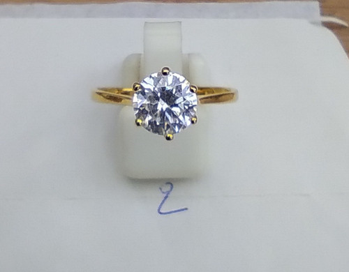 Bague solitaire plaqué or - bague,