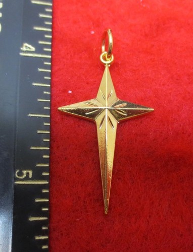 14kt plaqué moderne croix - plaqué, or