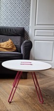 CASAMANIA TWINE TABLE table basse ø 50 h 33 cm, blanc et fuchsia / magenta