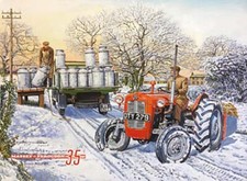Massey Ferguson 35 Tracteur En Neige Petit Acier Signe 200mm x 150mm