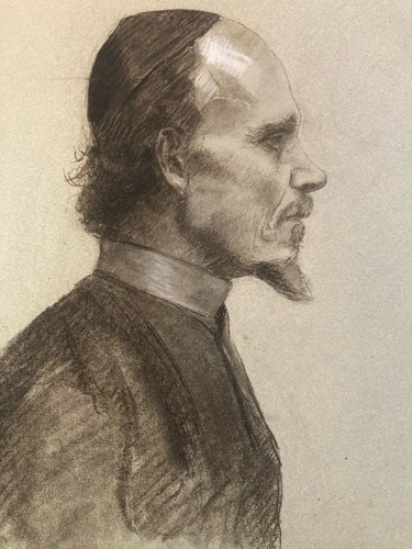 Dessin crayon portrait barbe - crayon,