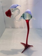 FLAMAN ROSE en verre PARFAIT ETAT Pièce unique-ARTISANAL. Animaux en verre