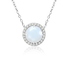 Collier Rond Halo En Opale