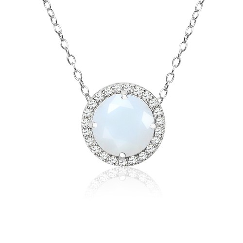 Collier rond halo opale - collier, en