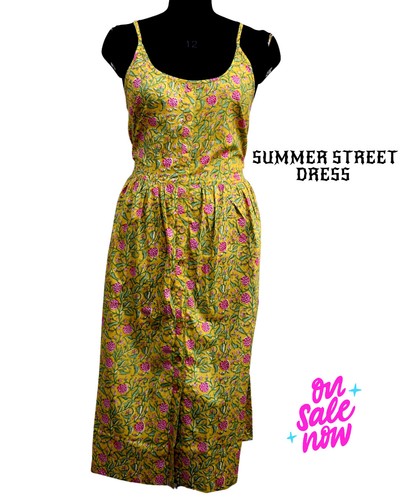 Robe florale jaune été - florale,