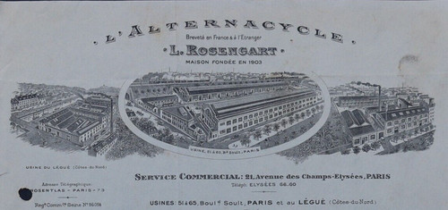 Facture 1931 arternacycle - 1931, l'arternacycle