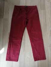 Jean rouge tout coton ourlets faits coupe droite T40 Status (4403086)