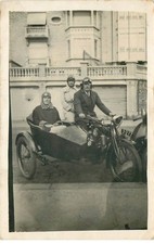 MOTO SIDE CAR  (carte photo) (angl latera)