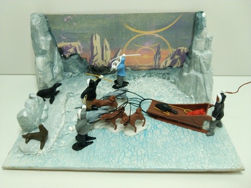 Diorama inuits chasse - -,