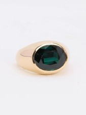 Bague cocktail or jaune saphir ovale