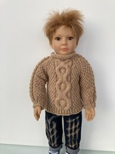 Pull neuf tricoté beige pour