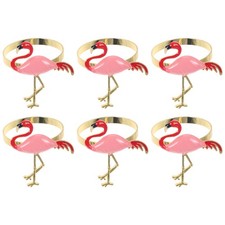  6 Pcs Anneaux De Serviette Table Flamant Rose Supplies Sur Thème Hawaïen Décor