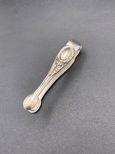 Petite pince à sucre Art Déco ancienne en argent massif Silver sugar tong