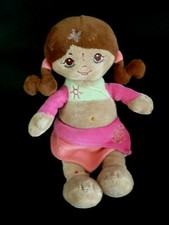 *. DOUDOU PELUCHE CATIMINI POUPEE FILLE INDIENNE COUETTE JUPE ROSE BEIGE NEUF*