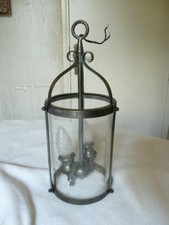 ancienne lanterne de vestibule - cage d'escalier métal argenté