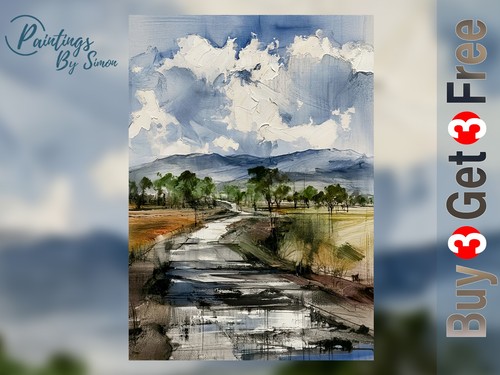 Country path print - country, on