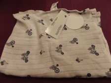 T6N / doudou tissu lange blanc ours vélo ballon clapotis BOUT'CHOU MONOP neuf