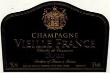 Etiquette Champagne brut-C.Cazanove-Vieille France-Reims(51)-Réf.n°331g