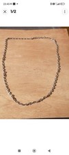 Collier sautoir maille grains de café argent massif 81 cm de long 45Gr