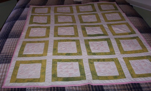 Vintage hand stitched quilted - hand, stitched/quilted