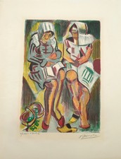 François DESNOYER : Liseuses aux coiffes blanches - Lithographie signée