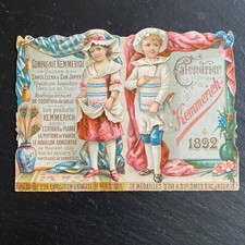 Ancien Chromo Calendrier 1892