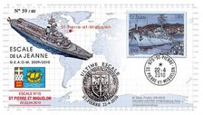 NAV09JA-20B : 2010 - Pli "Escale du PH Jeanne d'Arc à St-Pierre-et-Miquelon"