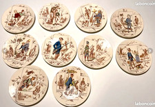 10 Assiettes SARREGUEMINES UC Série Chasseurs