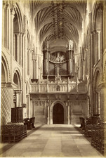 J.V. Royaume-Uni, Norwich Cathedral, Choir Screen and Organ  Vintage albumen pri