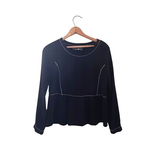 Cotelac peplum blouse black - peplum,