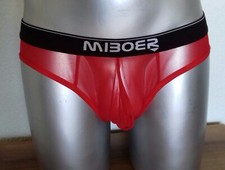 Jockstrap homme voile transparent rouge taille M