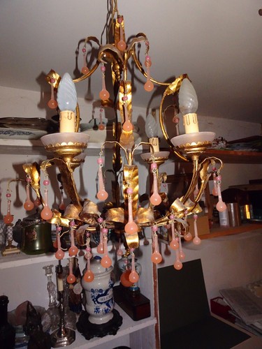 Grand lustre métal - métal, doré