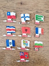 Lot 10 drapeaux en fer publicité  biscuit L' ALSACIENNE années 1960