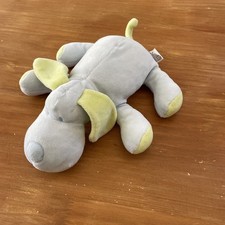 Doudou Peluche Chien Vert bleu